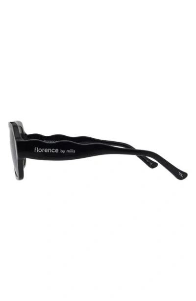 Florence By Mills 55mm Rectangular Sunglasses In Black