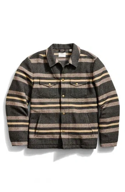 Billy Reid Heirloom Stripe Woodsman Jacket Asphalt Multi In Green