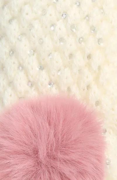 Surell Knit Glitz Mittens In White