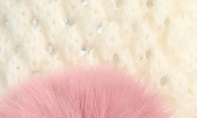 Surell Knit Glitz Mittens In White