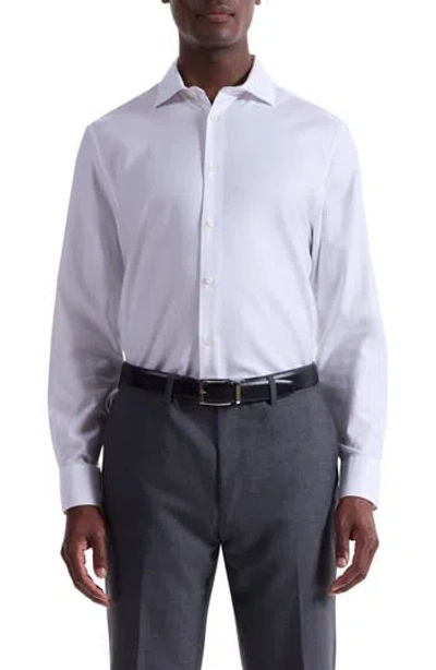 Bugatchi Axel Shaped Fit Stretch Cotton Button-up Shirt In White