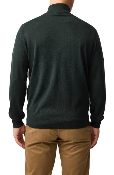 Rodd & Gunn Nobles Funnel Neck Merino Wool Half Zip Sweater In Green