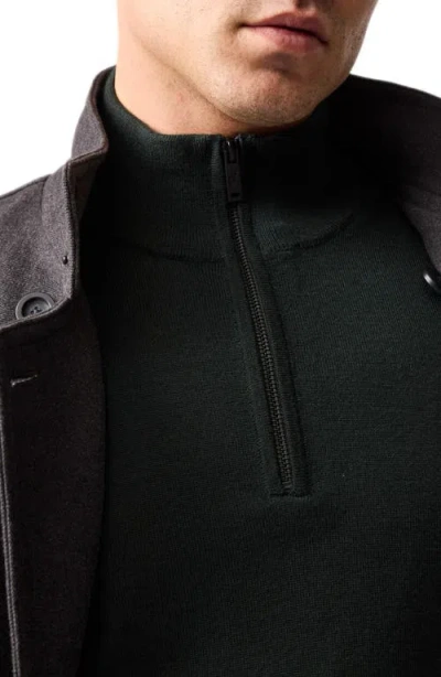 Rodd & Gunn Nobles Funnel Neck Merino Wool Half Zip Sweater In Green