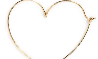 Local Eclectic Solid 9k Gold Heart Hoop Earrings In Pattern