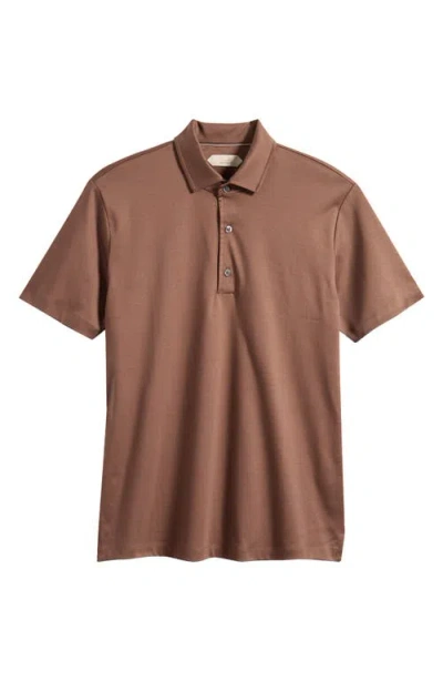 Aurélien Aur1 Solid Cotton Polo In Brown