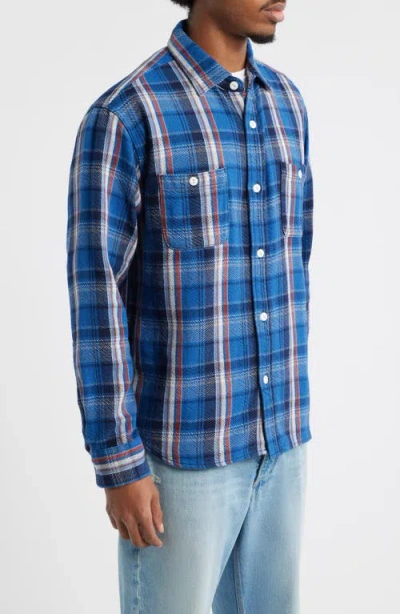 Edwin Plaid Cotton Button-up Work Shirt In Multi