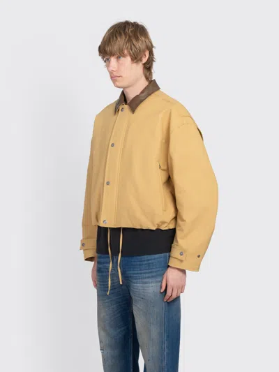 Acne Studios Mens Sand Beige Opado Double Cotton-satin Jacket In Brown