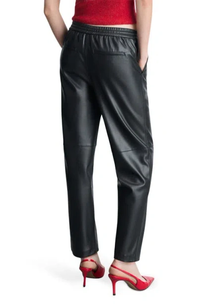 Mango Faux Leather Drawstring Pants In Pattern