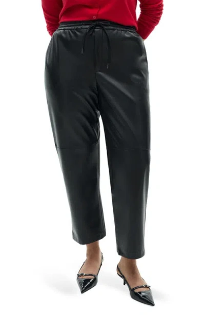 Mango Faux Leather Drawstring Pants In Pattern