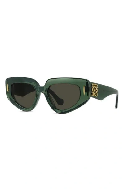 Loewe Womens Transparent Dark Gre Small Butterfly-frame Acetate Sunglasses In Green