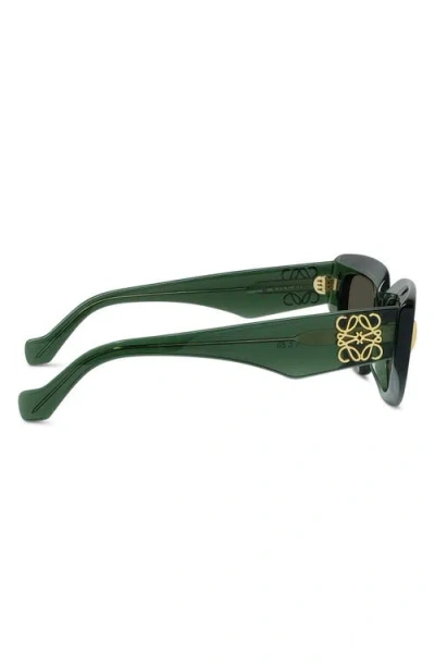 Loewe Womens Transparent Dark Gre Small Butterfly-frame Acetate Sunglasses In Green