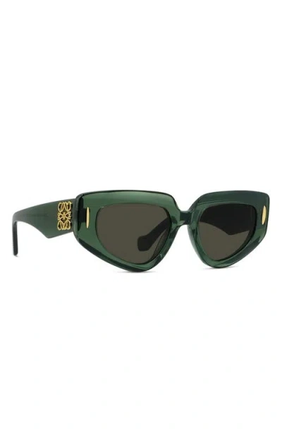 Loewe Womens Transparent Dark Gre Small Butterfly-frame Acetate Sunglasses In Green
