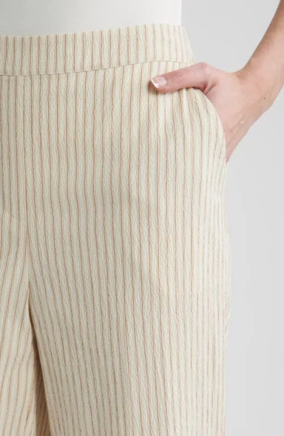 Bernardo Pinstripe Crop Pull-on Pants In Neutral