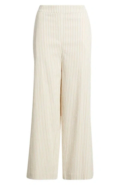 Bernardo Pinstripe Crop Pull-on Pants In Neutral