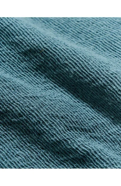 Billy Reid Rib Crinkle Cotton Sweatshirt In Blue