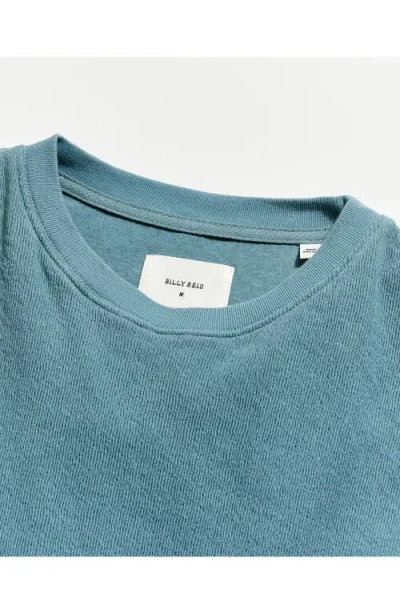 Billy Reid Rib Crinkle Cotton Sweatshirt In Blue