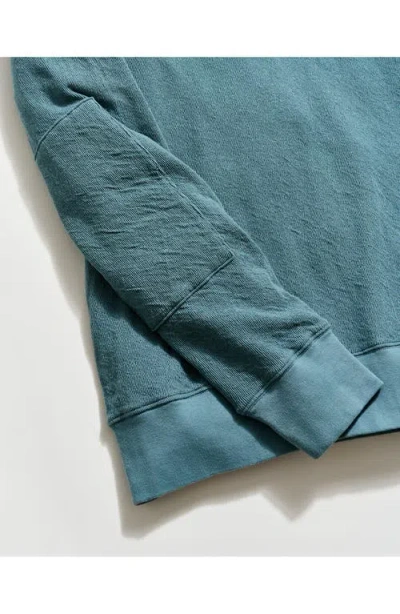Billy Reid Rib Crinkle Cotton Sweatshirt In Blue