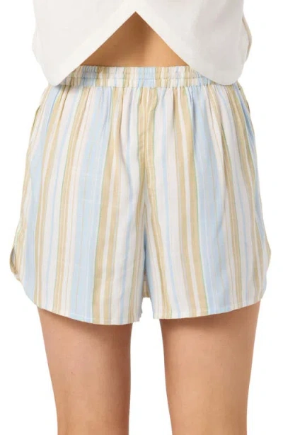O'neill Millie Stripe Drawstring Shorts In Blue