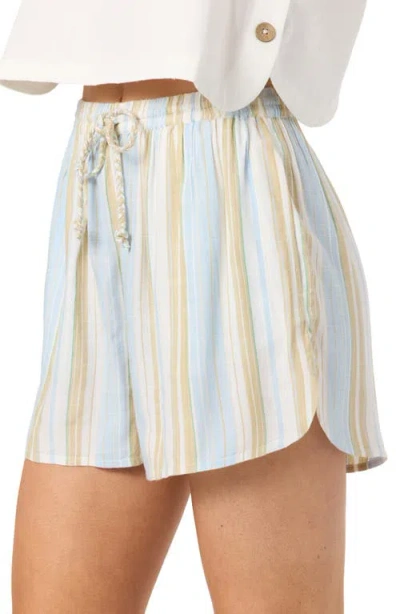 O'neill Millie Stripe Drawstring Shorts In Blue
