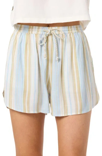 O'neill Millie Stripe Drawstring Shorts In Blue