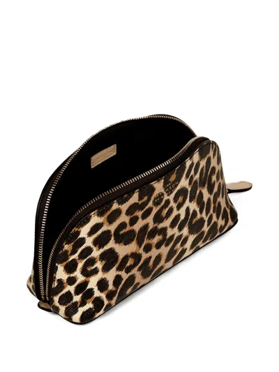 Smythson Leopard-print Make Up Bag In Multi