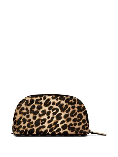 Smythson Leopard-print Make Up Bag In Multi