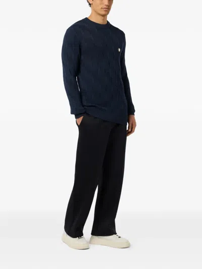 Billionaire Braides Roundneck Pullover In Blue