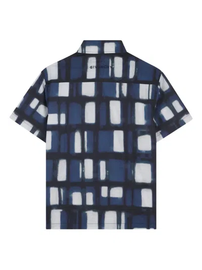 Givenchy Patterned Short-sleeve Top In Blue