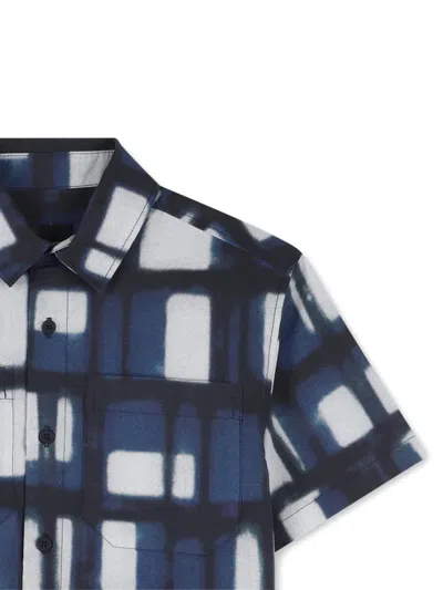 Givenchy Patterned Short-sleeve Top In Blue