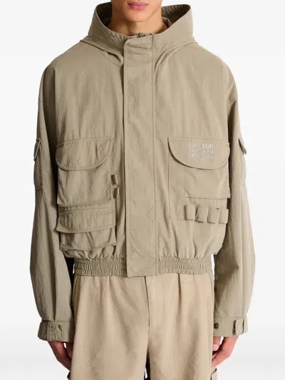 Balmain Multi-pocket Hooded Jacket In Multi