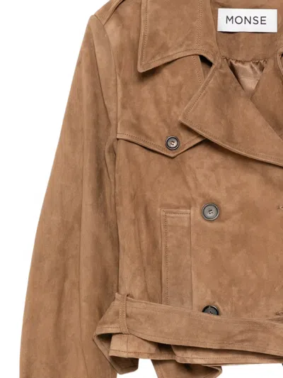 Monse Double-breasted Jacket In Brown