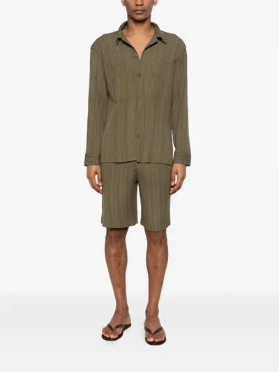 Gongdid Design Pocketed Buttoned Shirt In Multi