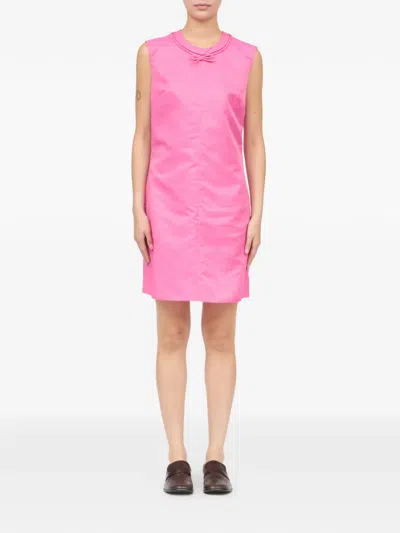 Mm6 Maison Margiela Bow Detail Sleeveless Mini Dress In Pink