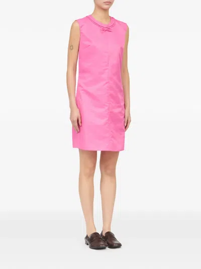 Mm6 Maison Margiela Bow Detail Sleeveless Mini Dress In Pink