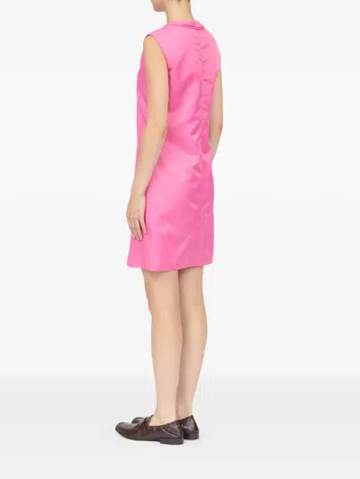 Mm6 Maison Margiela Bow Detail Sleeveless Mini Dress In Pink