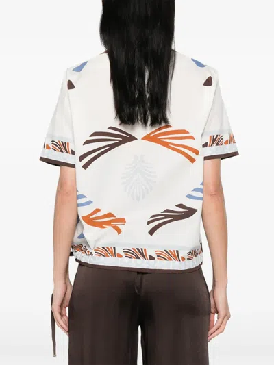 Herno Patterned Cotton Blouse In Pink