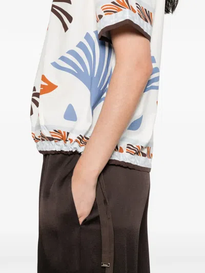 Herno Patterned Cotton Blouse In Pink