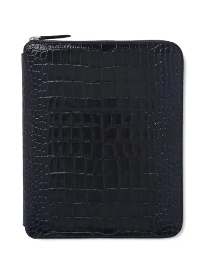 Smythson A5 Zip Book Folder In Black