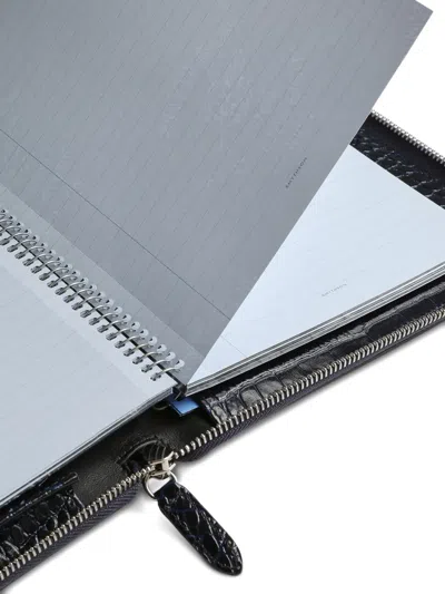 Smythson A5 Zip Book Folder In Black