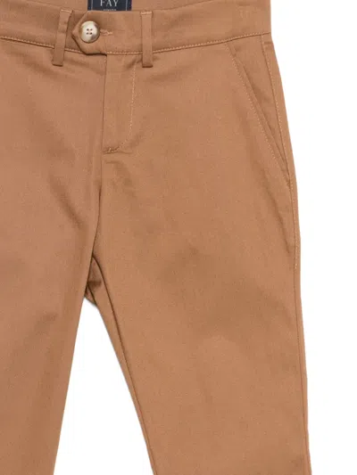 Fay Buttoned Chinos In Neutral