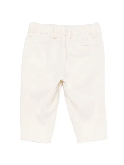 Fay Button Chinos In White