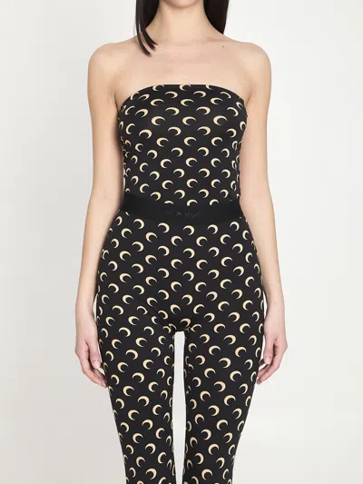 Marine Serre Moon Printed Jersey Sleeveless Tube Top In Multi