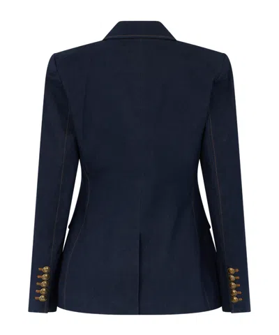 Veronica Beard Double-breasted Suit Jacket In Blue