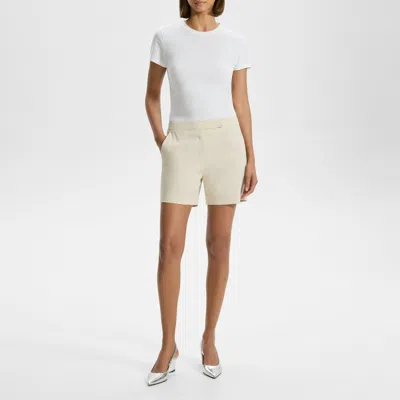 Theory Waist Tab Short In Good Linen In White