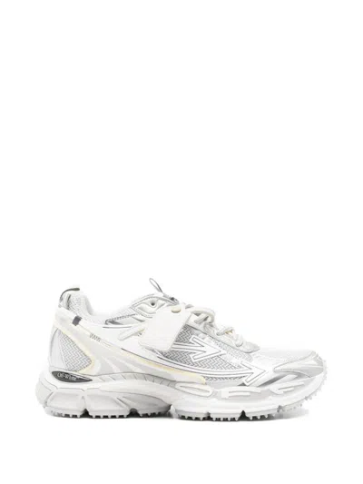 Off-white Grey Contemporary Mesh Upper Sneakers In Multi