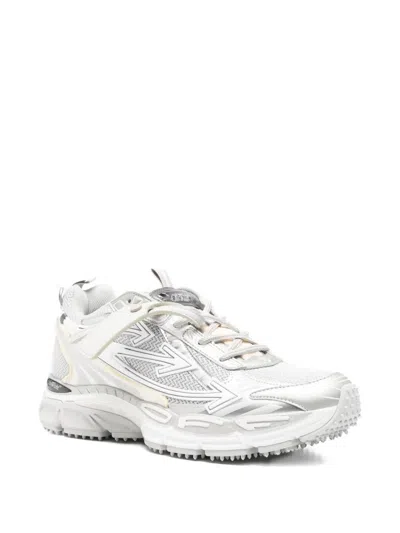 Off-white Grey Contemporary Mesh Upper Sneakers In Multi