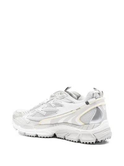 Off-white Grey Contemporary Mesh Upper Sneakers In Multi