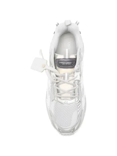 Off-white Grey Contemporary Mesh Upper Sneakers In Multi
