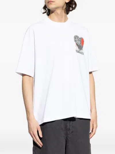 Allsaints Heart Graphic Oversized Tee In White