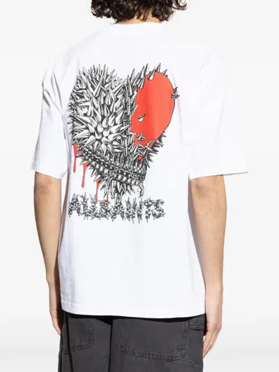 Allsaints Heart Graphic Oversized Tee In White